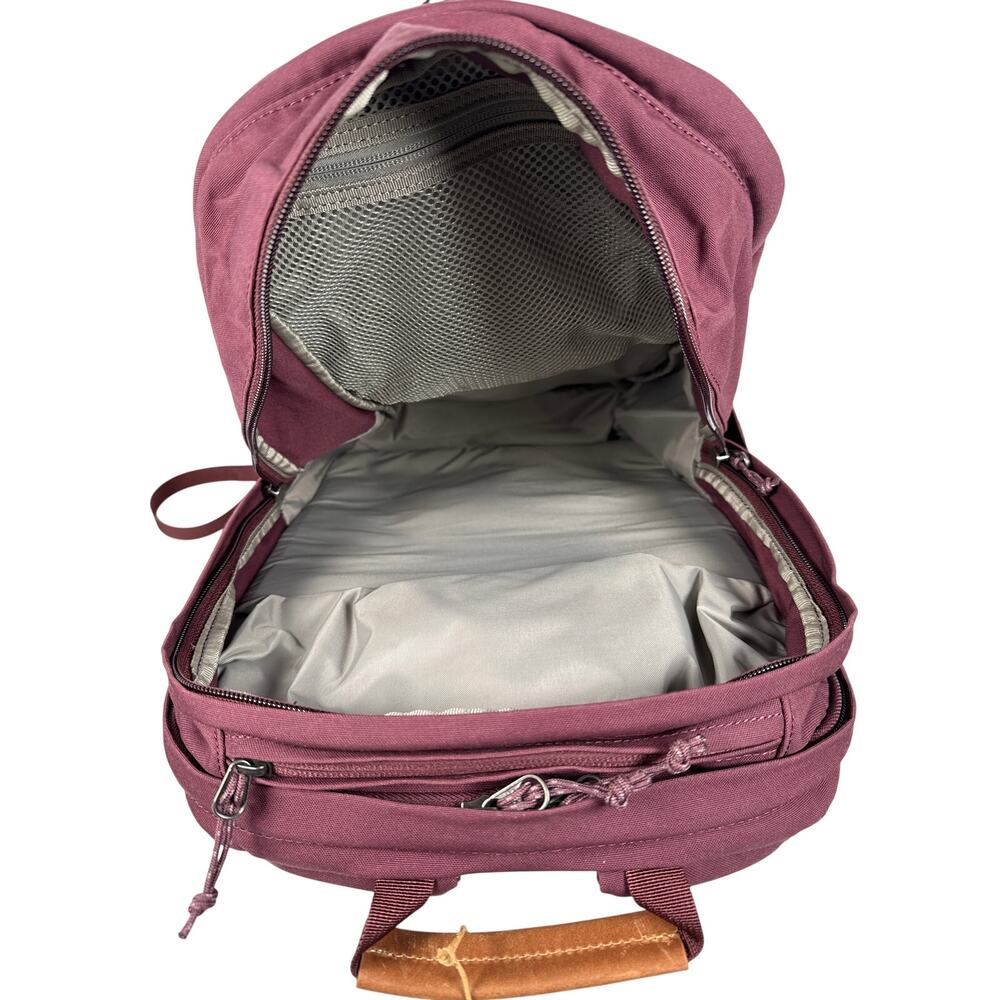 Fjallraven Raven 28L Backpack Övik F23345 Burgundy Port Laptop Ready 10 Pockets - Picture 7 of 12